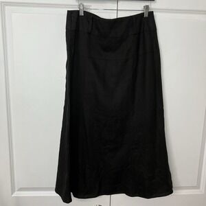 Y2K For Cynthia Linen Midi Skirt Womens Black Flared Whimsigoth Witchy